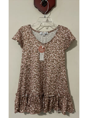 Baileys Blossoms Boutique Girls 3t Pink Floral Short Pull-On Dress NWT! A6271